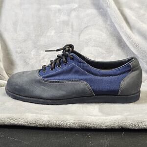 Red Wing Women’s 7.5 Steel Toe Work Shoes Gray Suede Blue Canvas USA